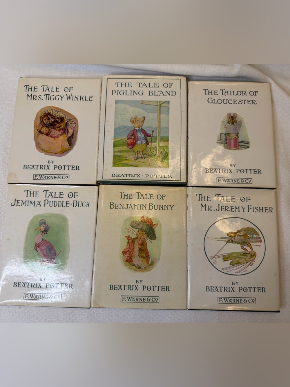 Vintage Beatrix Potter Book Lot of 6 F. Warne Co Hardcover Classic Nursery